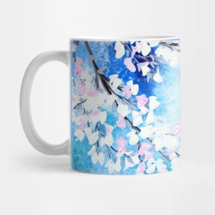 Blue butterflies and cherry blossoms Mug